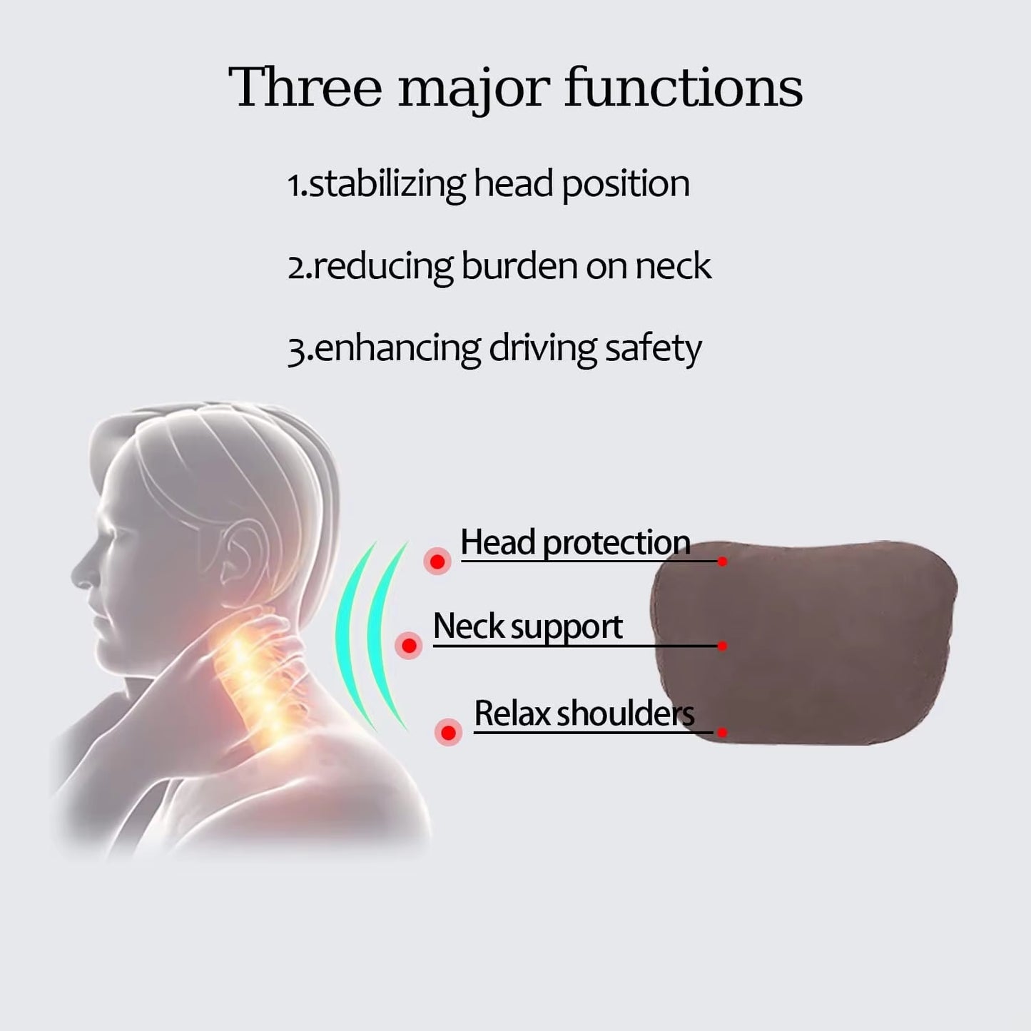 Ultimate Comfort Car Neck Pillow - Memory Foam Headrest Cushion for Cars and Gaming Chairs