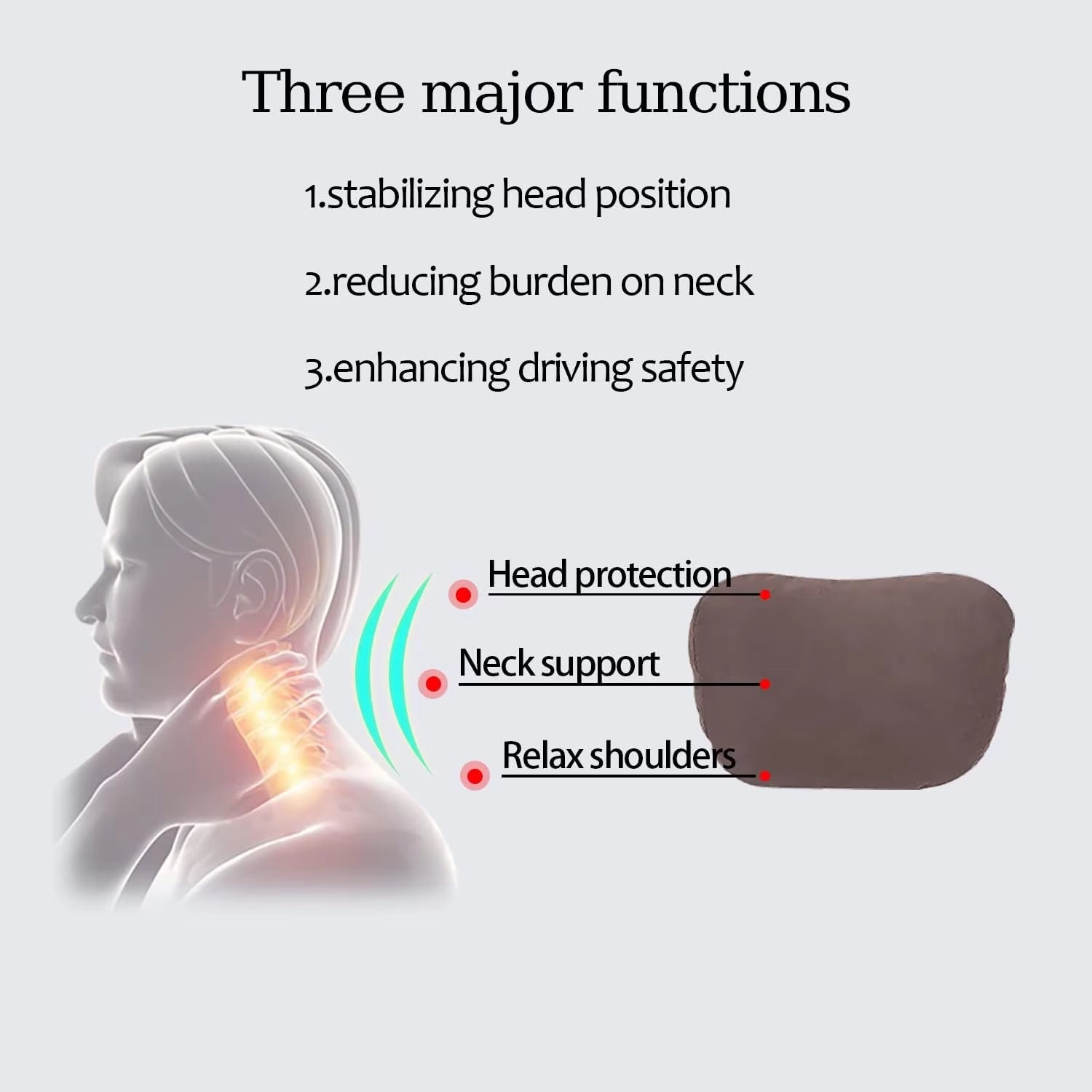 Ultimate Comfort Car Neck Pillow - Memory Foam Headrest Cushion for Cars and Gaming Chairs