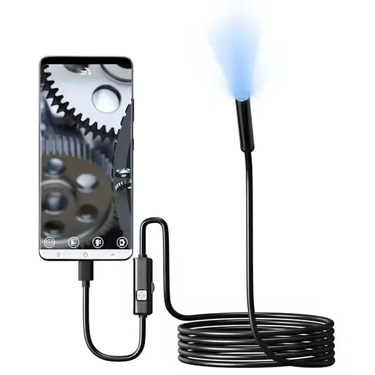 7.0MM Waterproof Type-C Endoscope Camera with 6 Adjustable LEDs - Flexible USB Borescope for Phone & PC Inspection
